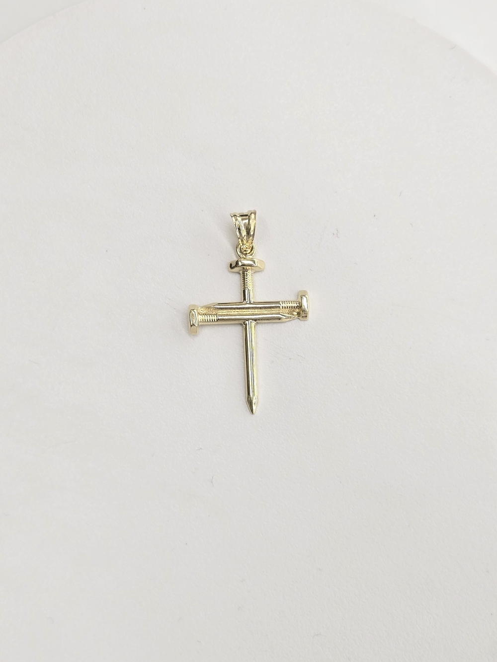 10kt Real Gold Nail Cross Pendant - Women Jewelry